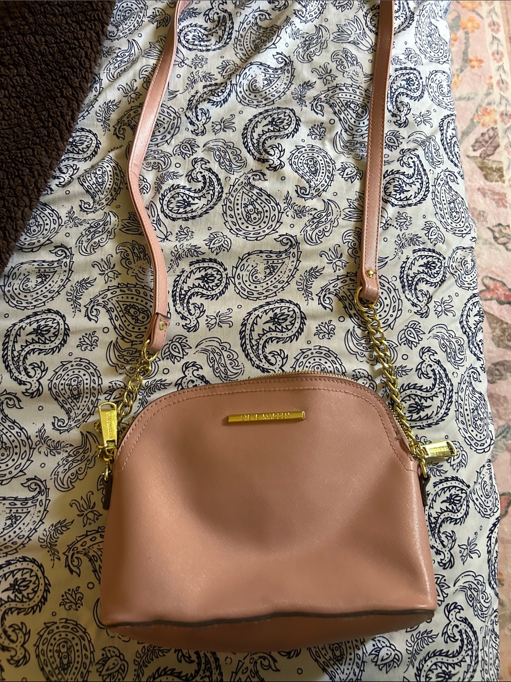 Steve Madden Pink Crossbody Bag with Gold Hardware